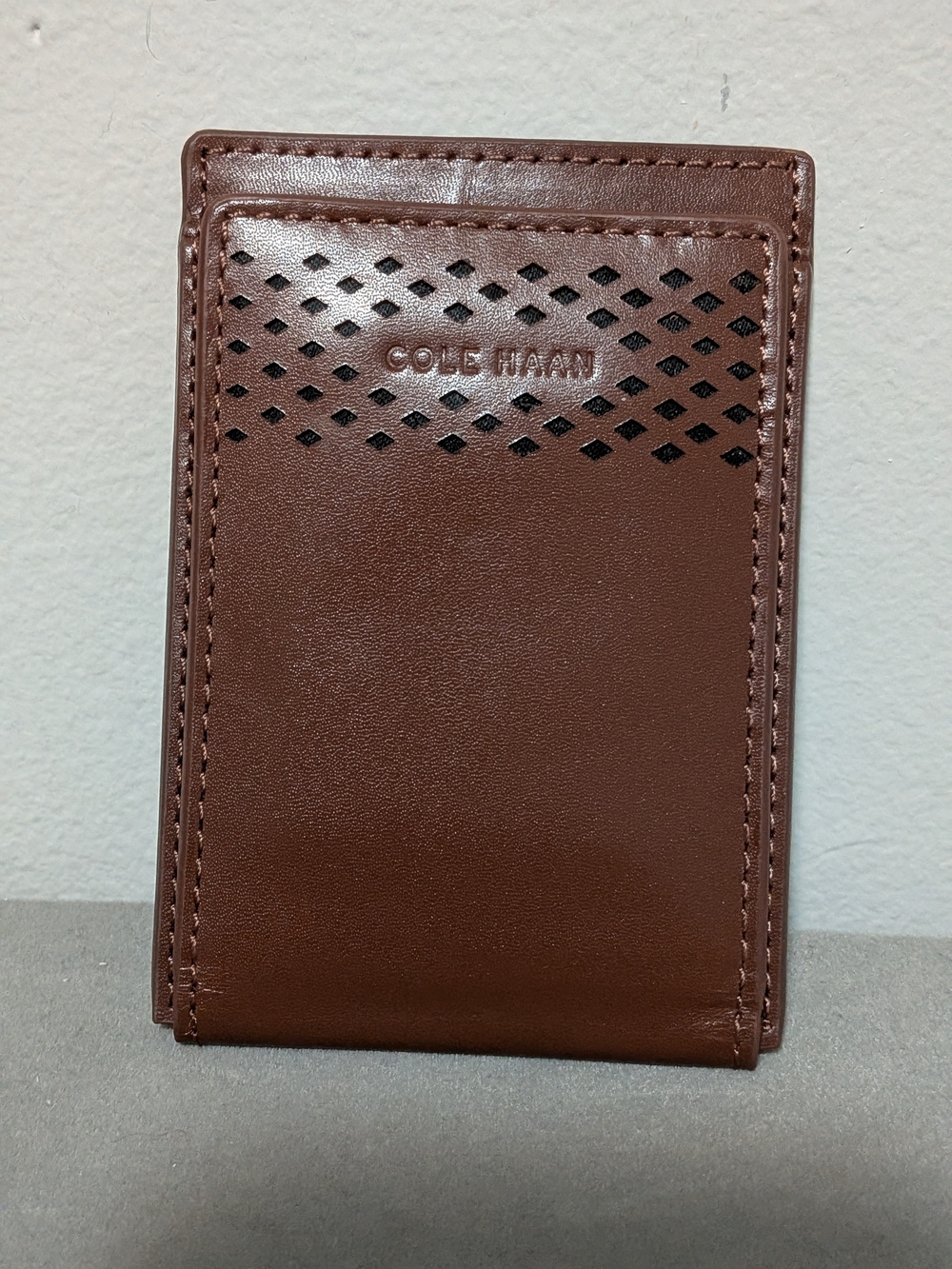 Cole Haan Brown Perforated Leather Men's Wallet